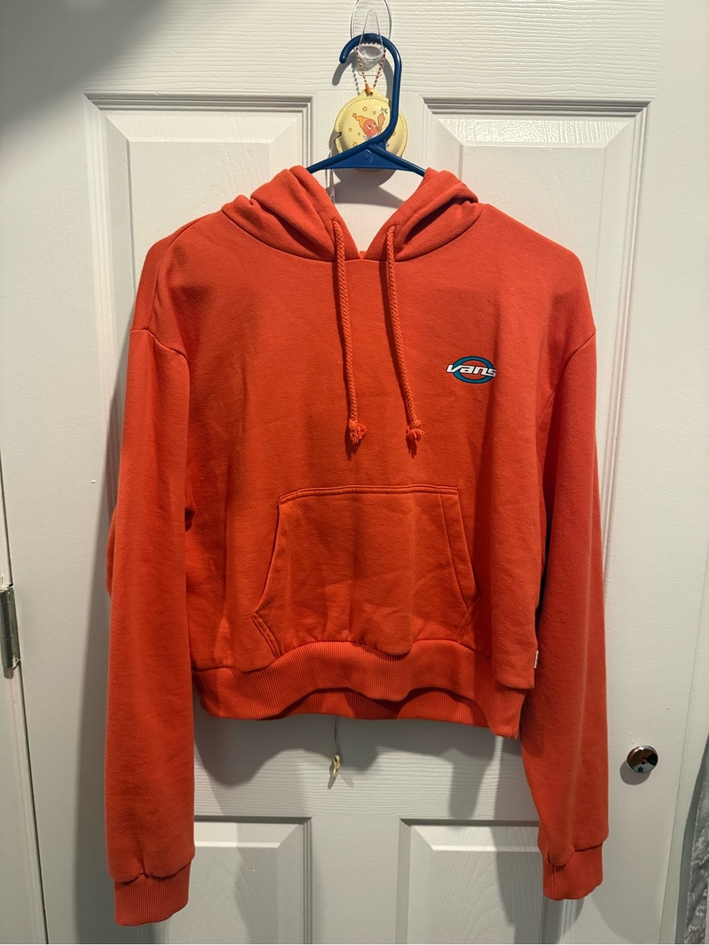 Vans Bright Orange Logo Cropped Hoodie